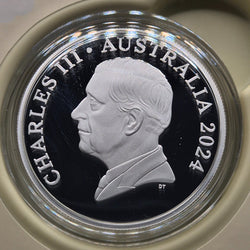 2024 Royal Australian Mint $5 Fine Silver Proof 1oz Coin - Toy Kangaroo Baby Coin obverse