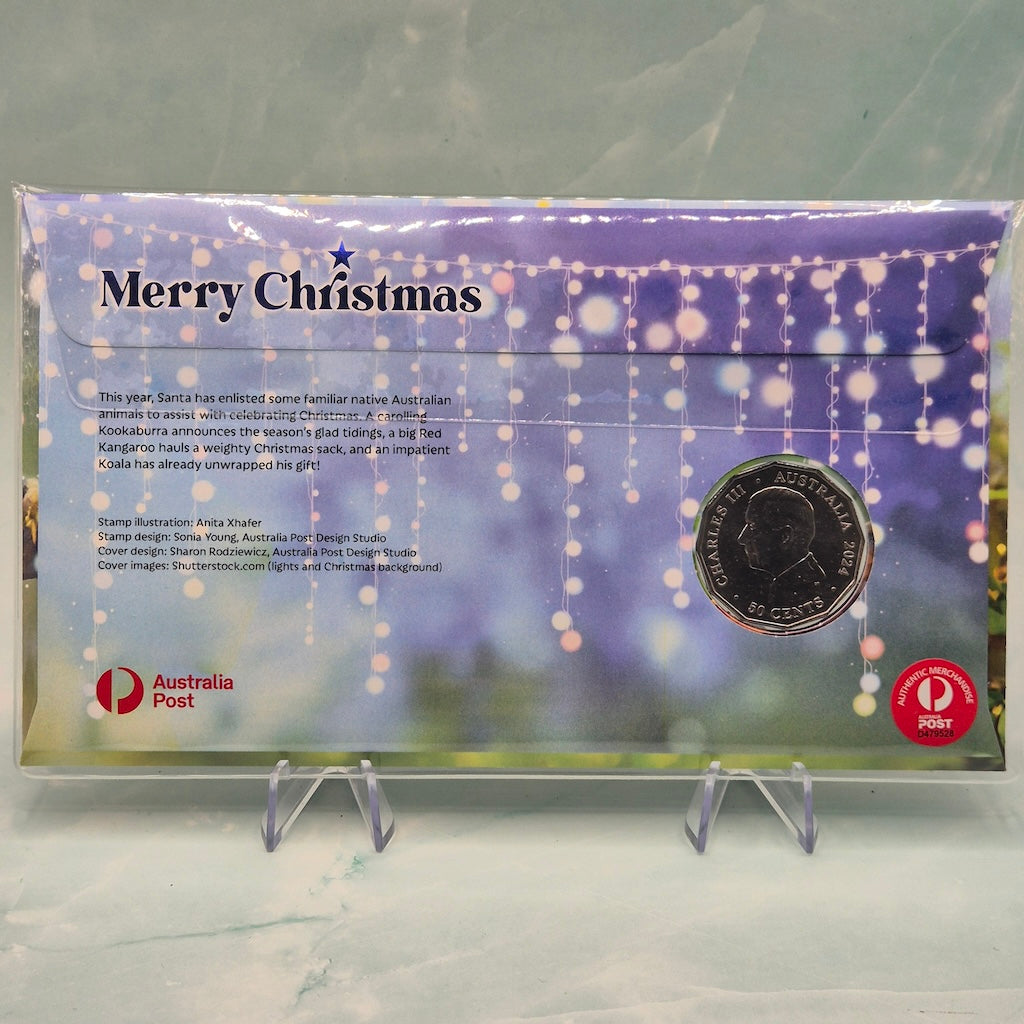 2024 50c Impressions PNC - Merry Christmas - back cover - obverse of coin