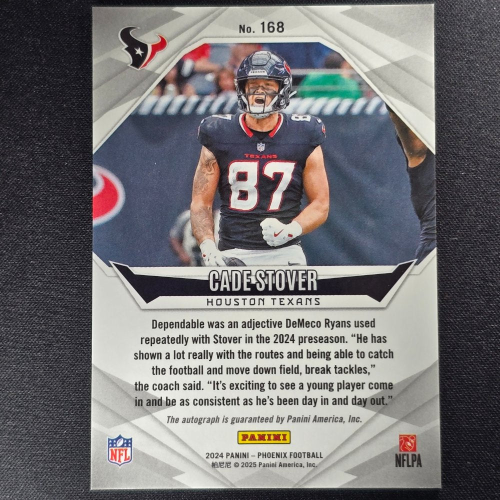 2024 Panini Phoenix Football Rookies Cade Stover #168 RC Pandora Auto