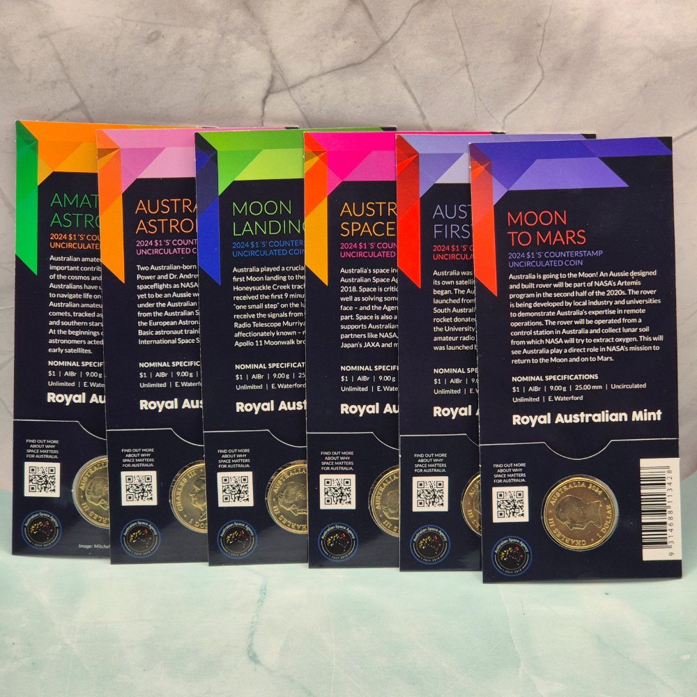 2024 $1 Out of this World - Australia in Space 'S' Counterstamp Six Card Set