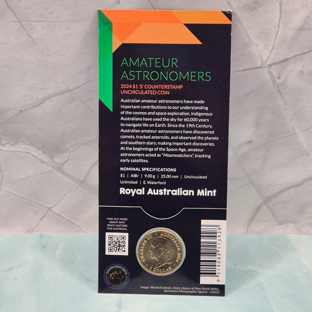 2024 $1 Out of this World - Australia in Space 'S' Counterstamp Carded Coin
