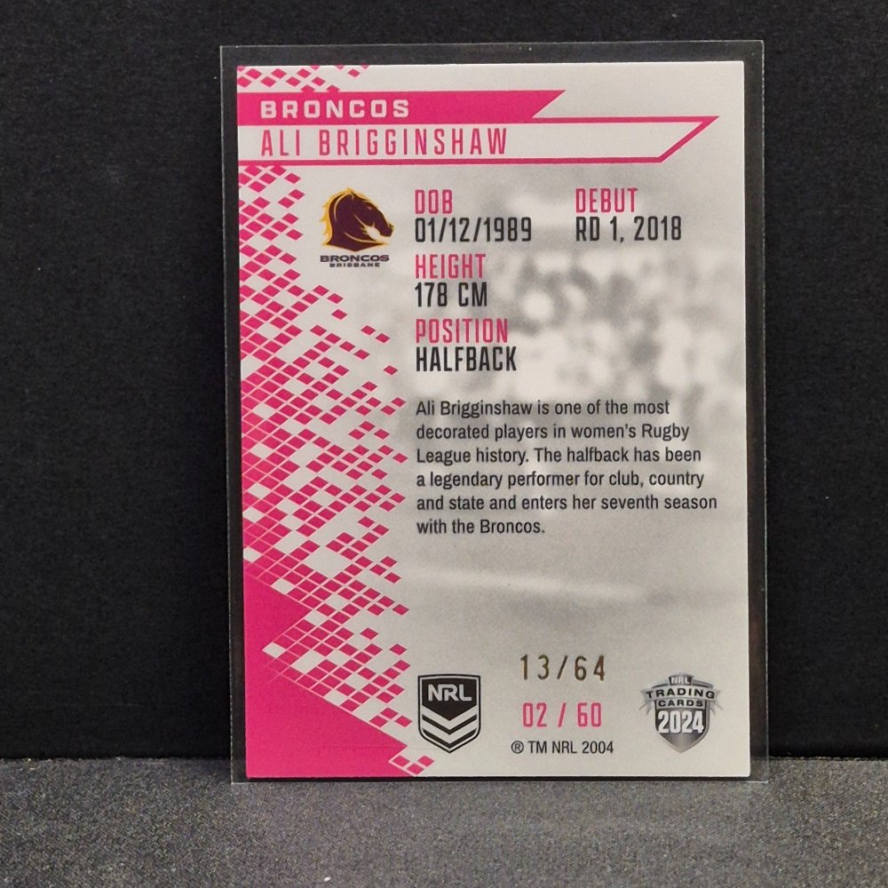 2024 NRL Traders Elite - Pink Mojo Diamond - 02 - Ali Brigginshaw