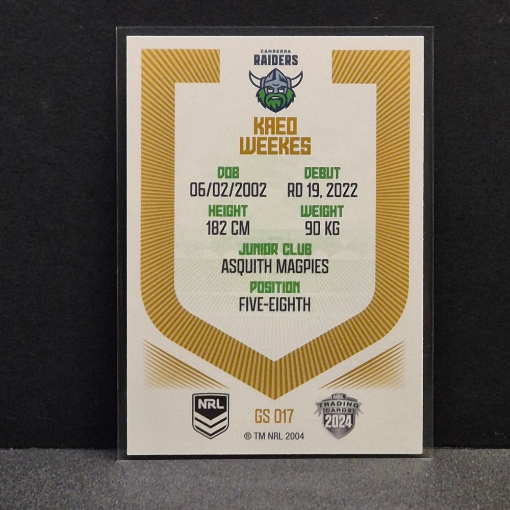 2024 NRL Revolution - Gold Specials - GS017 - Kaeo Weekes
