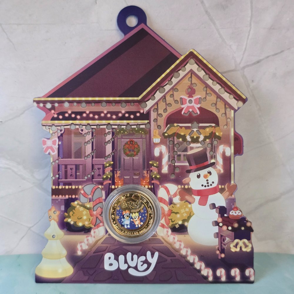 2025 $1 Bluey Christmas AlBr Carded coin
