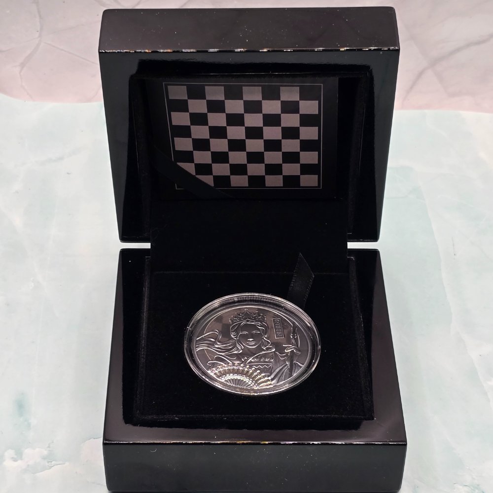 2025 $1 Chess Queen 1oz Silver Black Proof Coin