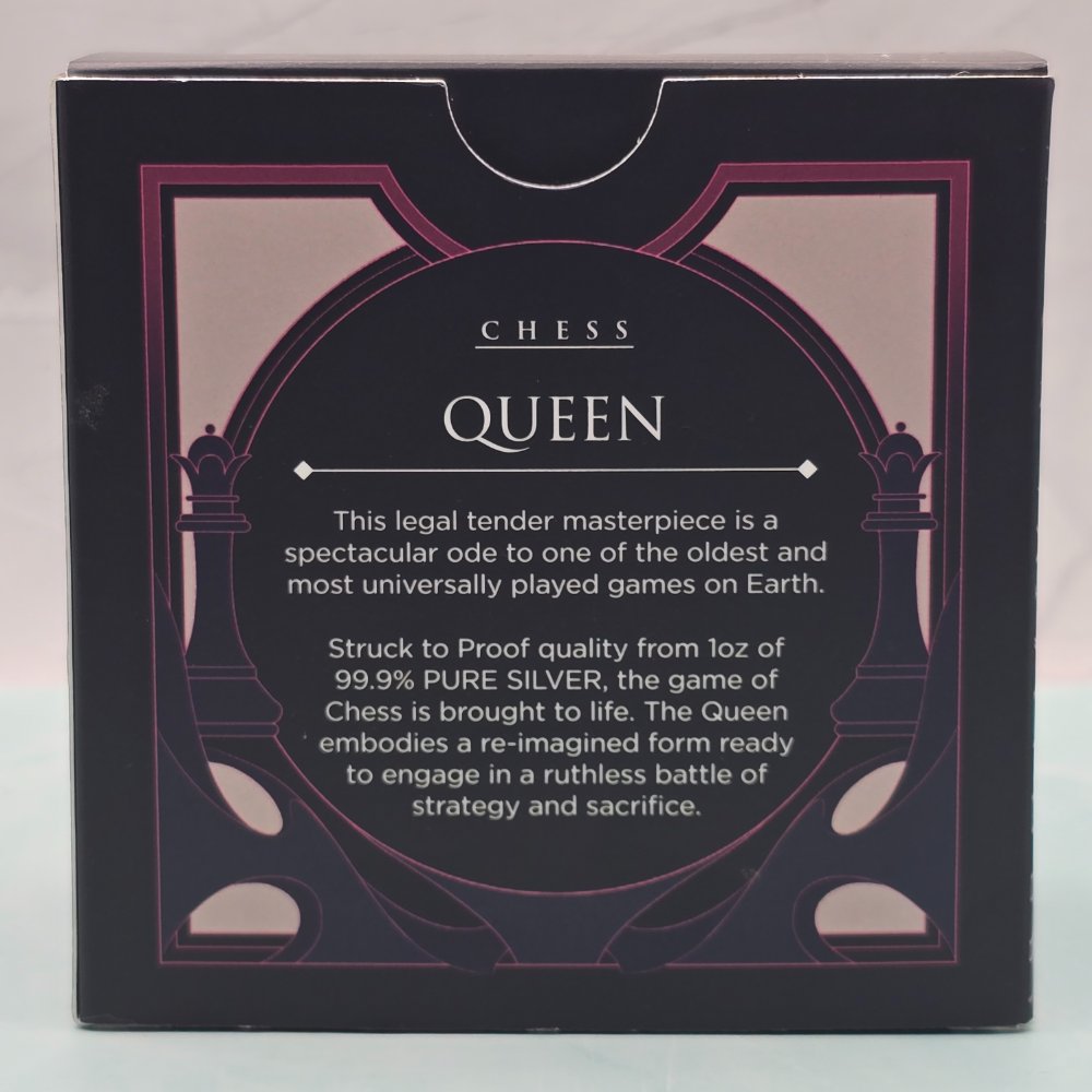 2025 $1 Chess Queen 1oz Silver Black Proof Coin