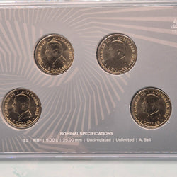2025 $1 60th Anniversary Royal Australian Mint Mintmark and Privy Mark 4 coin set obverse of coins