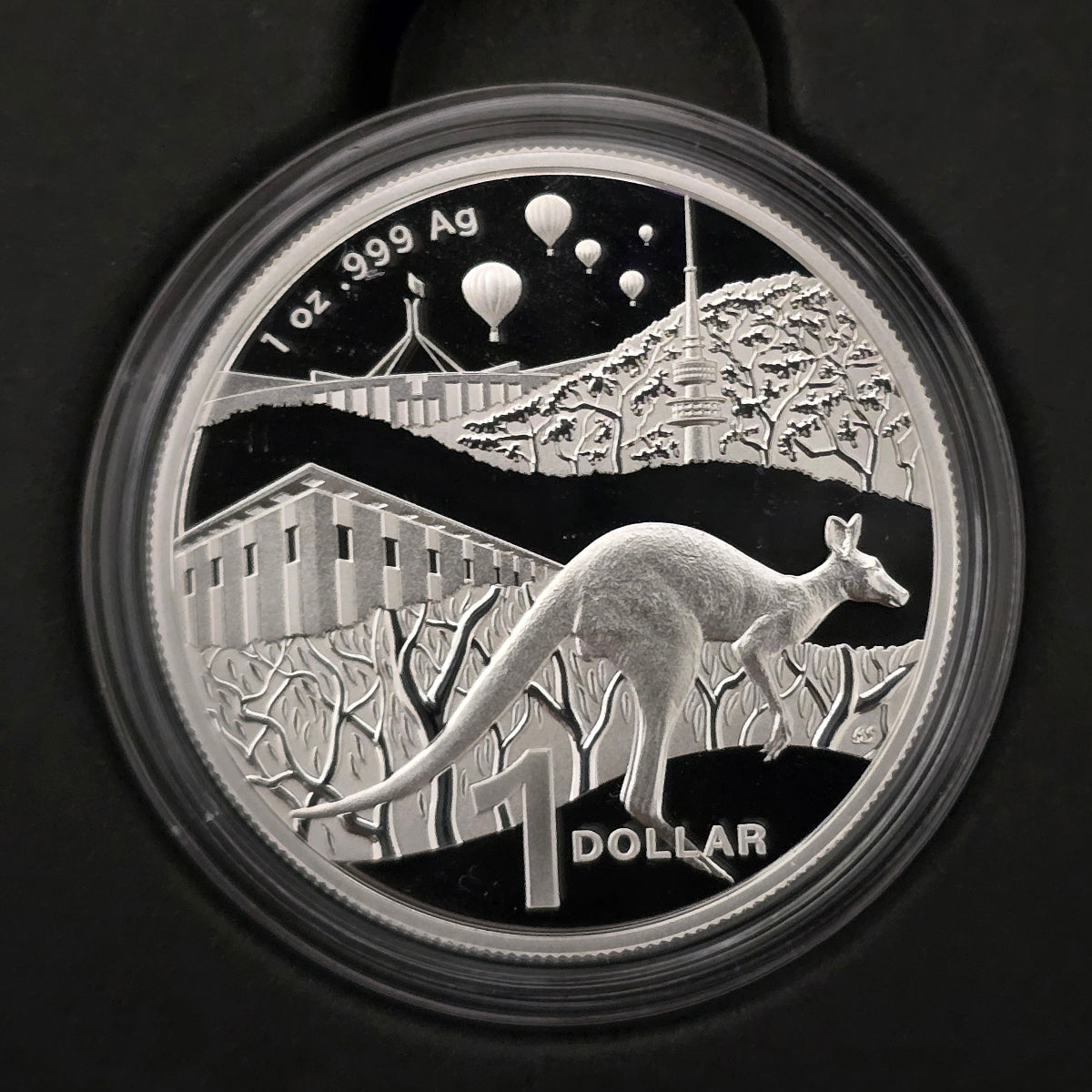 2025 1oz Bush Capital Kangaroo Series Silver Proof reverse