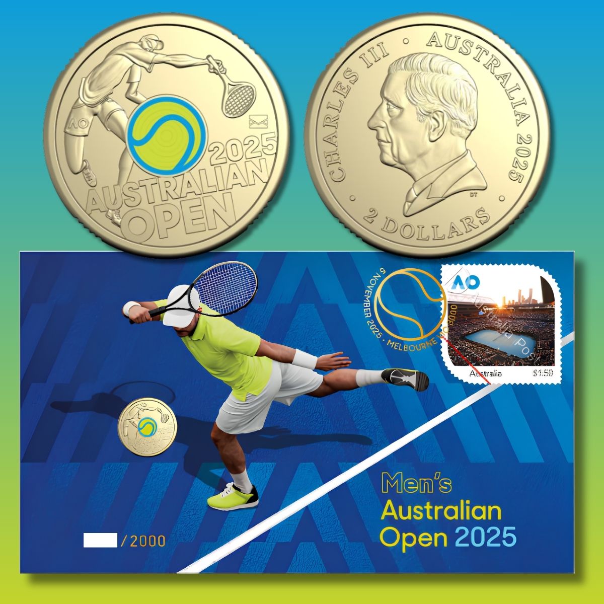 2025 $2 Australian Open Men's Impressions PNC