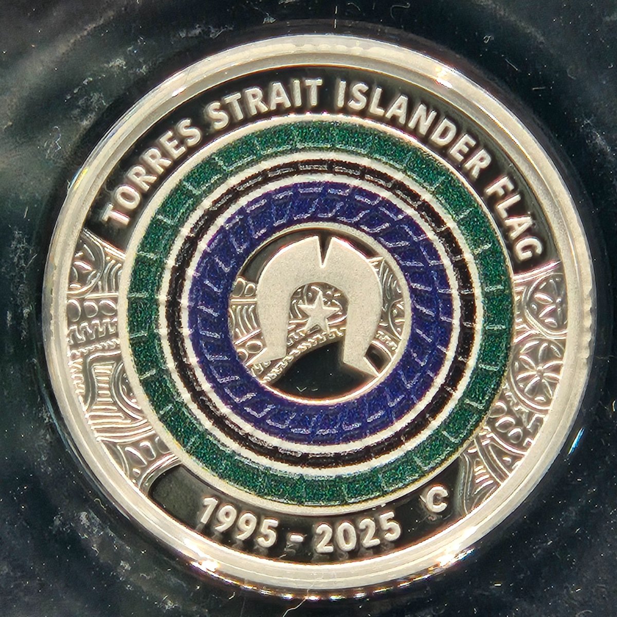 2025 $2 30th Anniversary of the Torres Strait Islander Flag Silver Proof 'C' Mintmark coin reverse