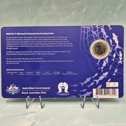 Back of 2025 $2 'C' Mintmark Anniversary of the Torres Strait Islander Flag carded coin
