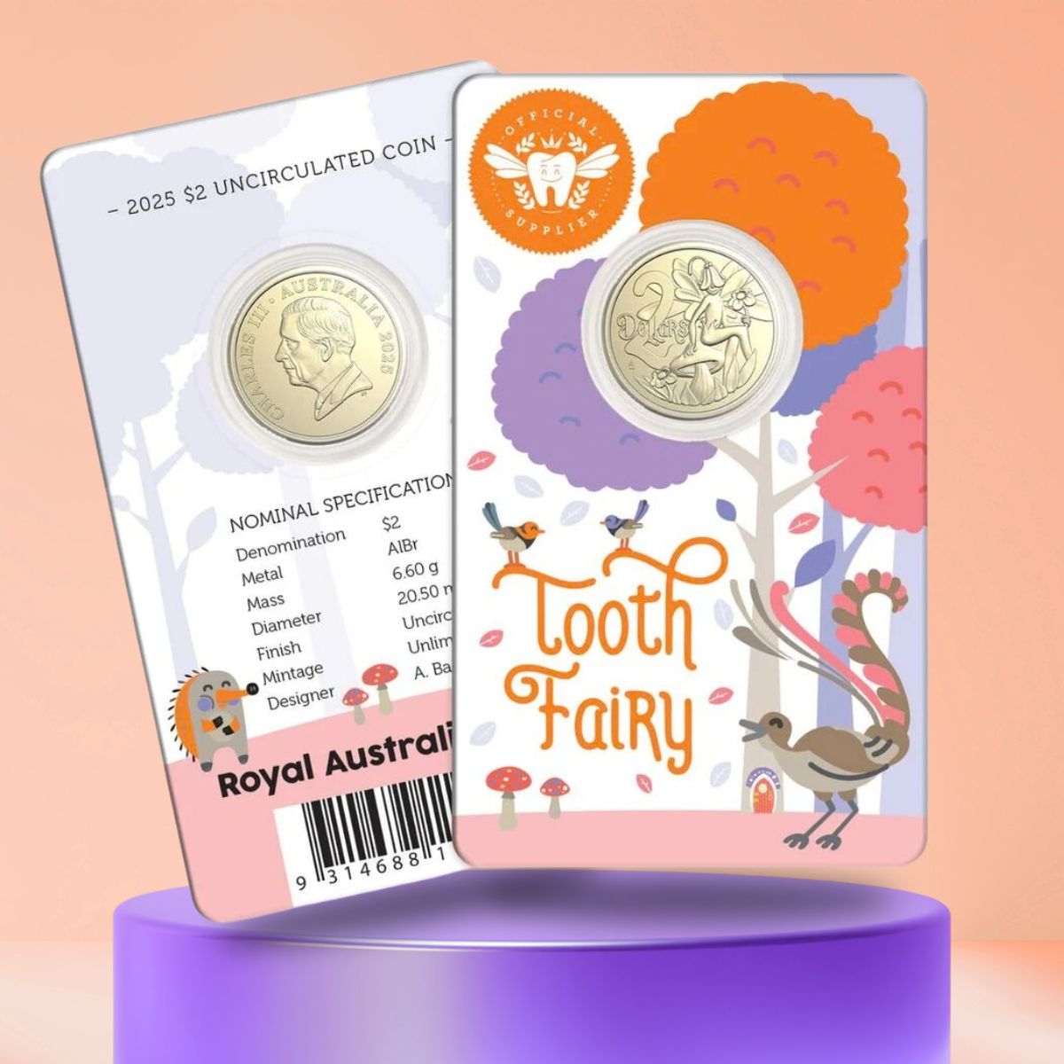2026 $2 Tooth Fairy Carded Coin | Phoenyx Curios