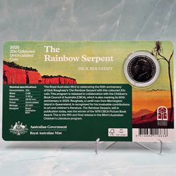 2025 20c Rainbow Serpent Large Royal Australian Mint Carded coin