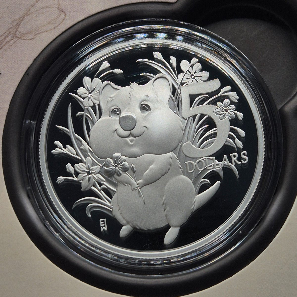 2025 1oz Silver Proof 'Aussie Bubs' Baby Quokka $5 Coin reverse