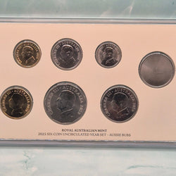2025 Six Coin Uncirculated Aussie Bubs Year Set obverse sides with coloured token