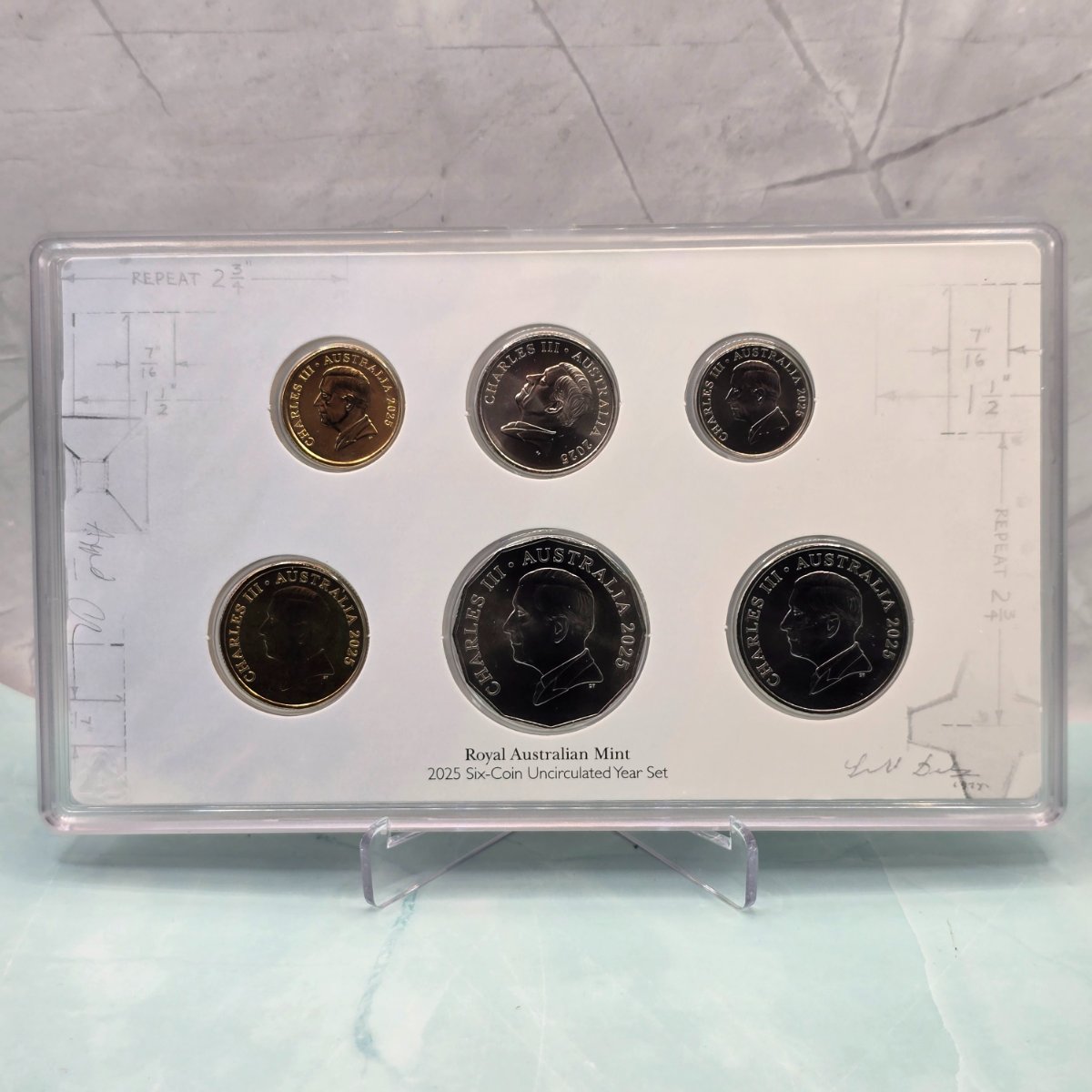 2025 50 Years of the Australian Honours System Six Coin Mint Set by the Royal Australian Mint obverse of coins