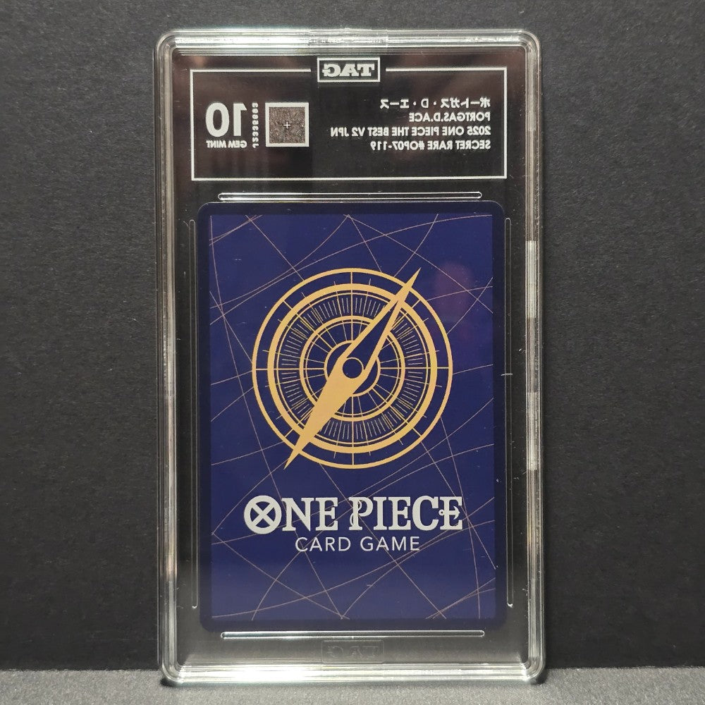 2025 One Piece - Portgas D. Ace - Secret Rare - Japanese OP07-119 — TAG Gem Mint 10