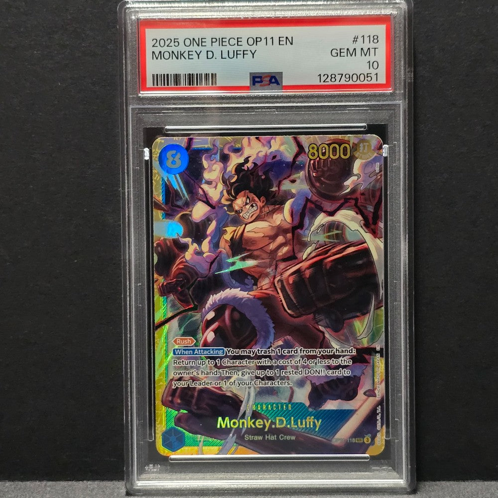 2025 One Piece - Monkey. D. Luffy - Secret Rare - English OP11-118  — PSA Gem Mint 10