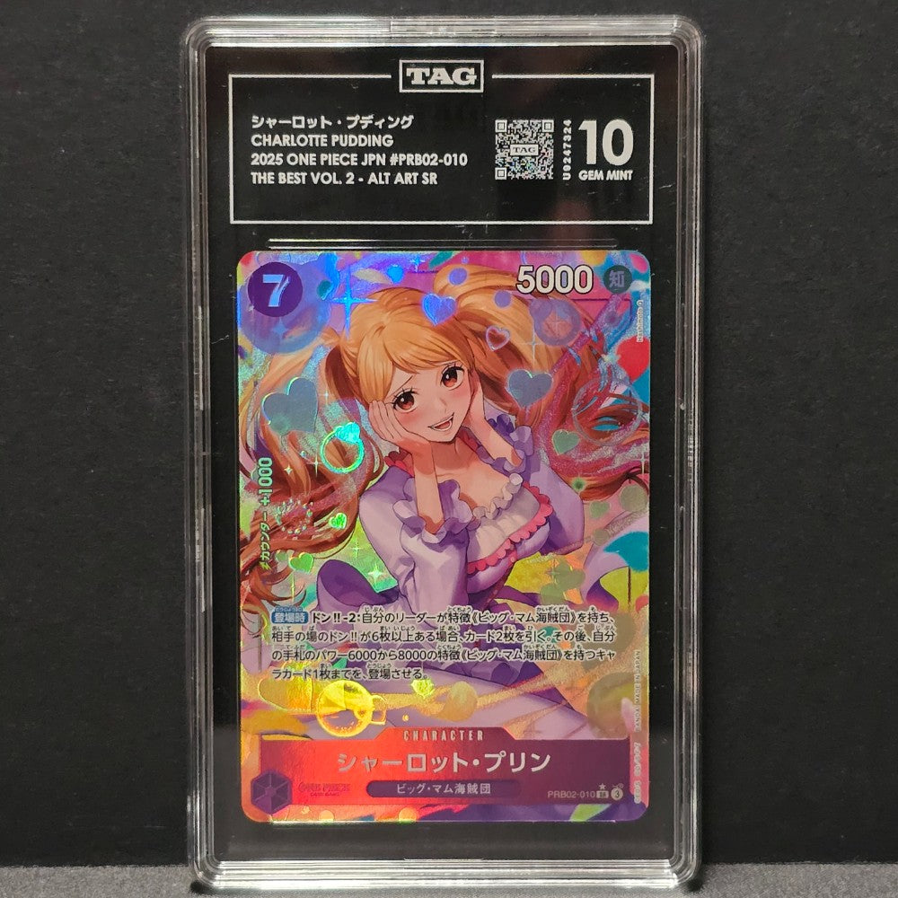 2025 One Piece - Charlotte Pudding - Parallel Super Rare - Japanese PRB02-010 — TAG Gem MInt 10