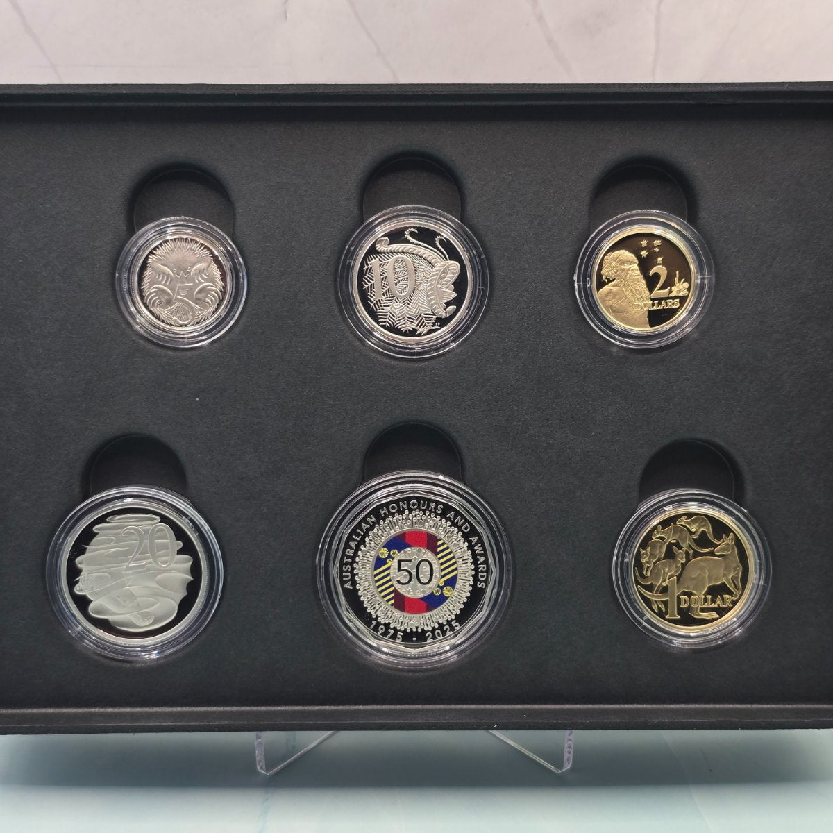 2025 50 Years of the Australian Honours System Six Coin Proof Set by the Royal Australian Mint reverse of coins