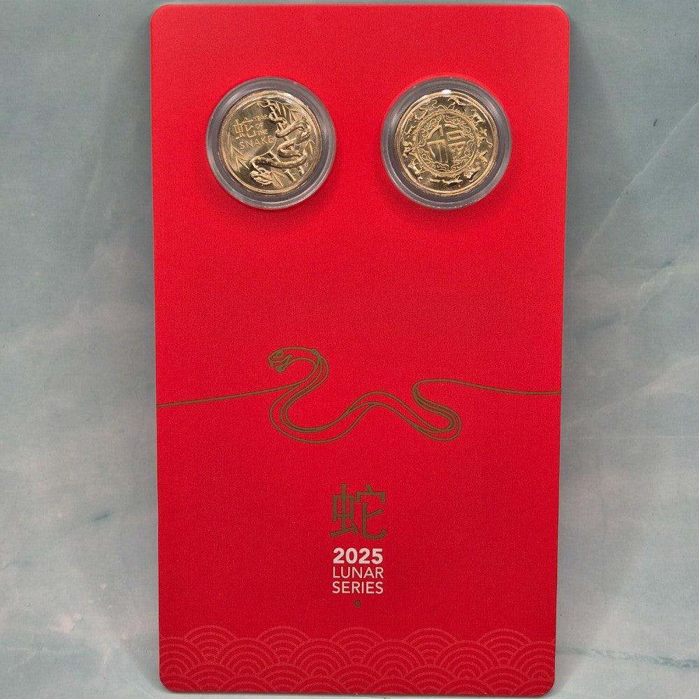 2025 $1 Lunar Series Year of the Snake Two Coin Set by the Royal Australian Mint - inner card front