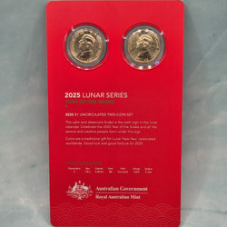 2025 $1 Lunar Series Year of the Snake Two Coin Set by the Royal Australian Mint - inner card back