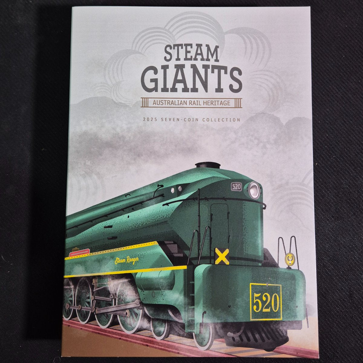2025 Steam Giants Australian Rail Heritage 50c seven coloured coin collection outer folder