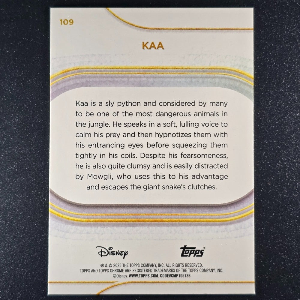 2025 Topps® Chrome Disney Base Card Kaa [Jungle Book] #109