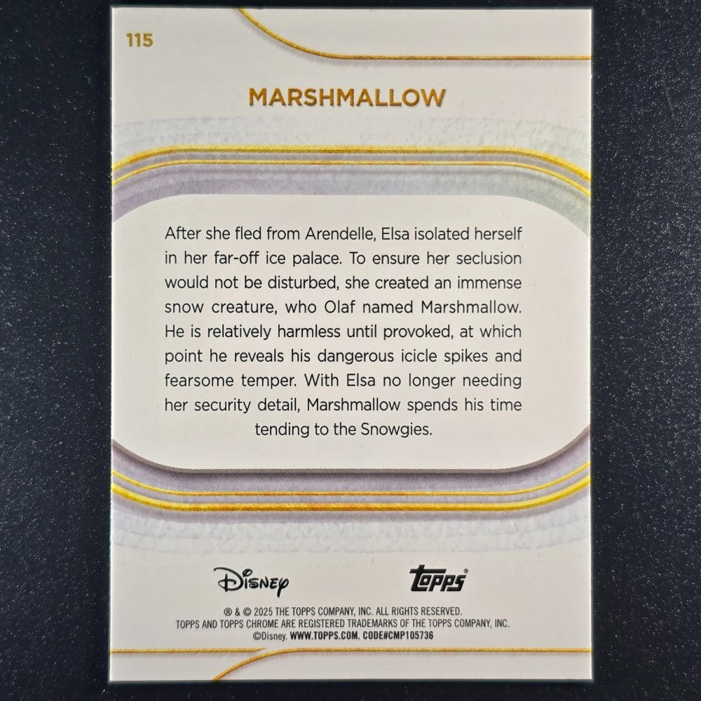 2025 Topps® Chrome Disney Base Card Marshmallow [Frozen] #115