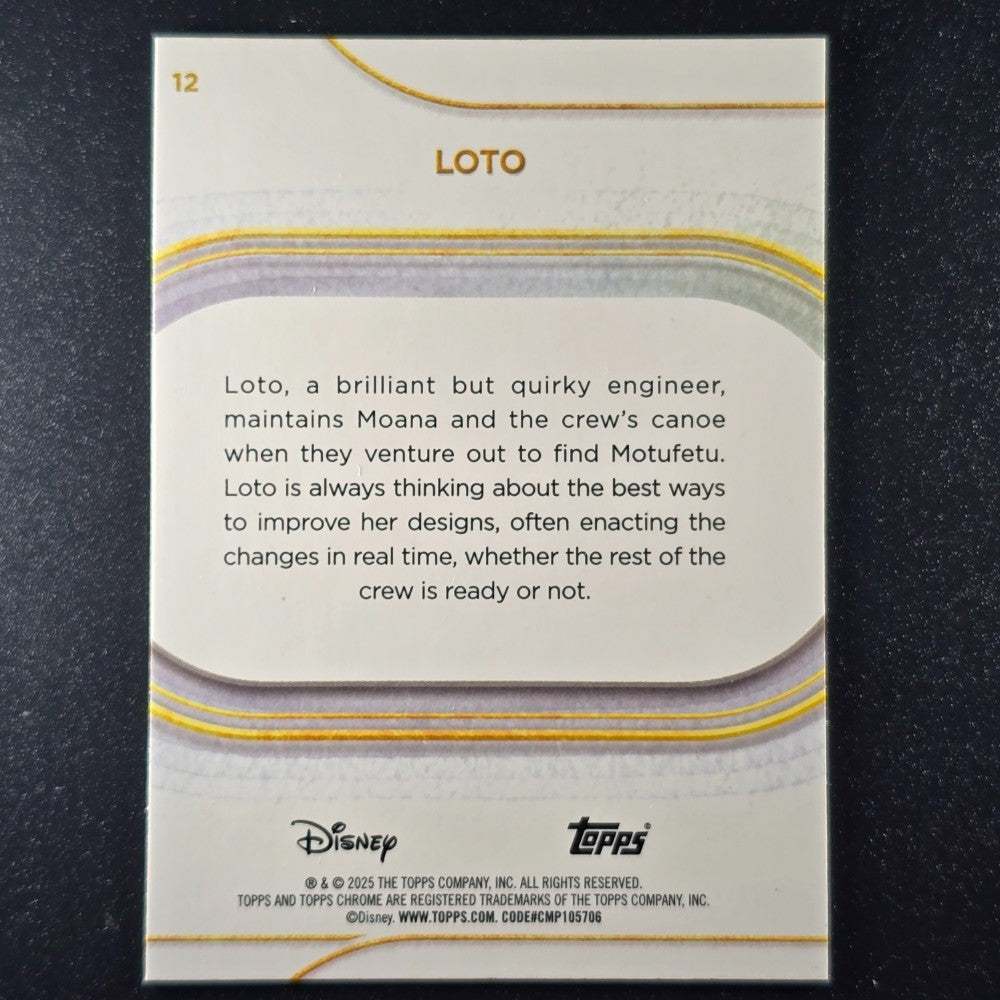 2025 Topps® Chrome Disney Base Card Loto [Moana] #12