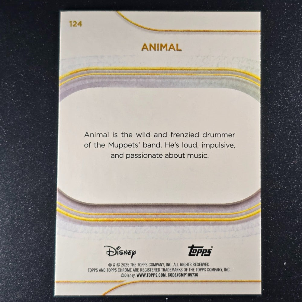 2025 Topps® Chrome Disney Base Card Animal [The Muppets] #124