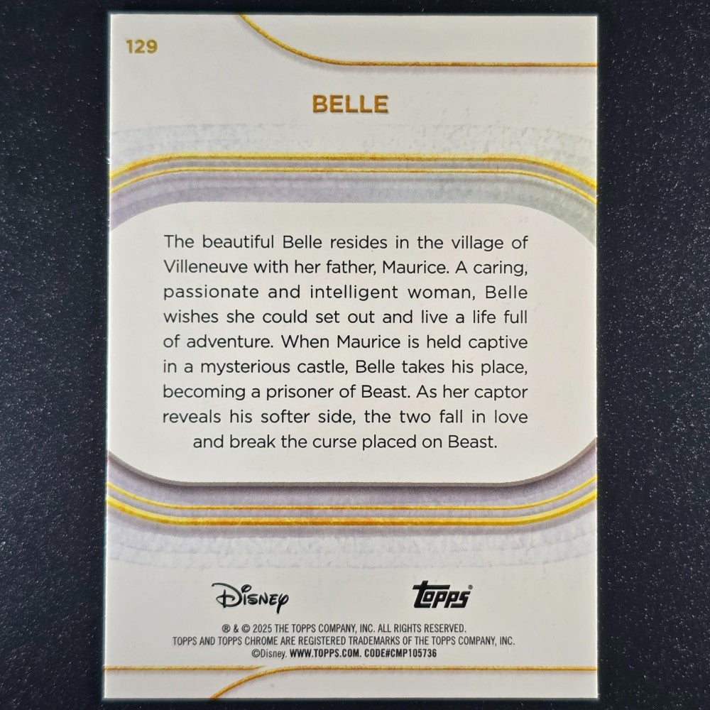 2025 Topps® Chrome Disney Base Card Belle Live Action #129