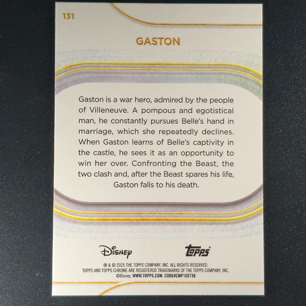 2025 Topps® Chrome Disney Base Card Gaston Live Action [Beauty and the Beast] #131