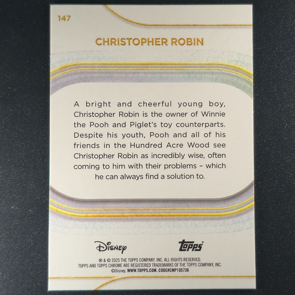2025 Topps® Chrome Disney Base Card Christopher Robin [Winnie the Pooh] #147