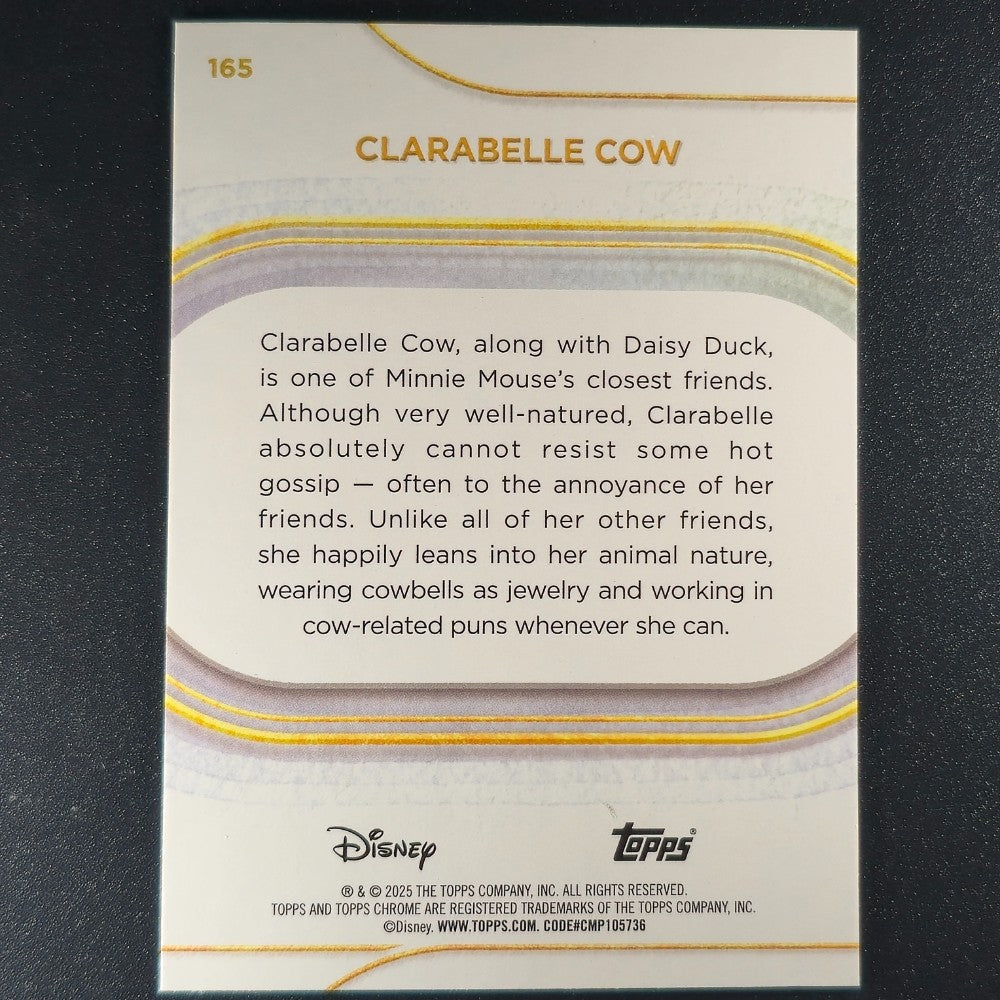 2025 Topps® Chrome Disney Base Card Clarabelle Cow [Mickey & Friends] #165