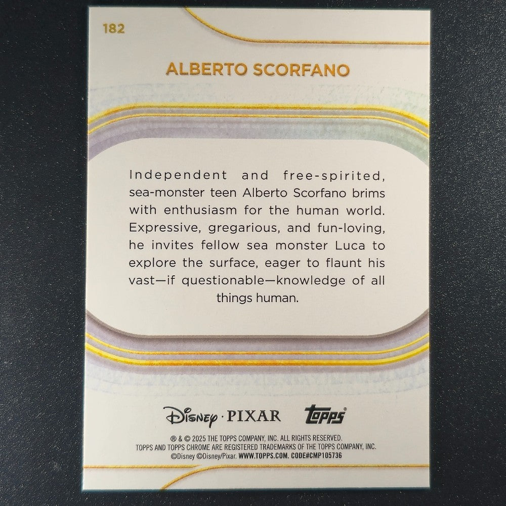 2025 Topps® Chrome Disney Base Card Alberto Scorfano [Luca] #182