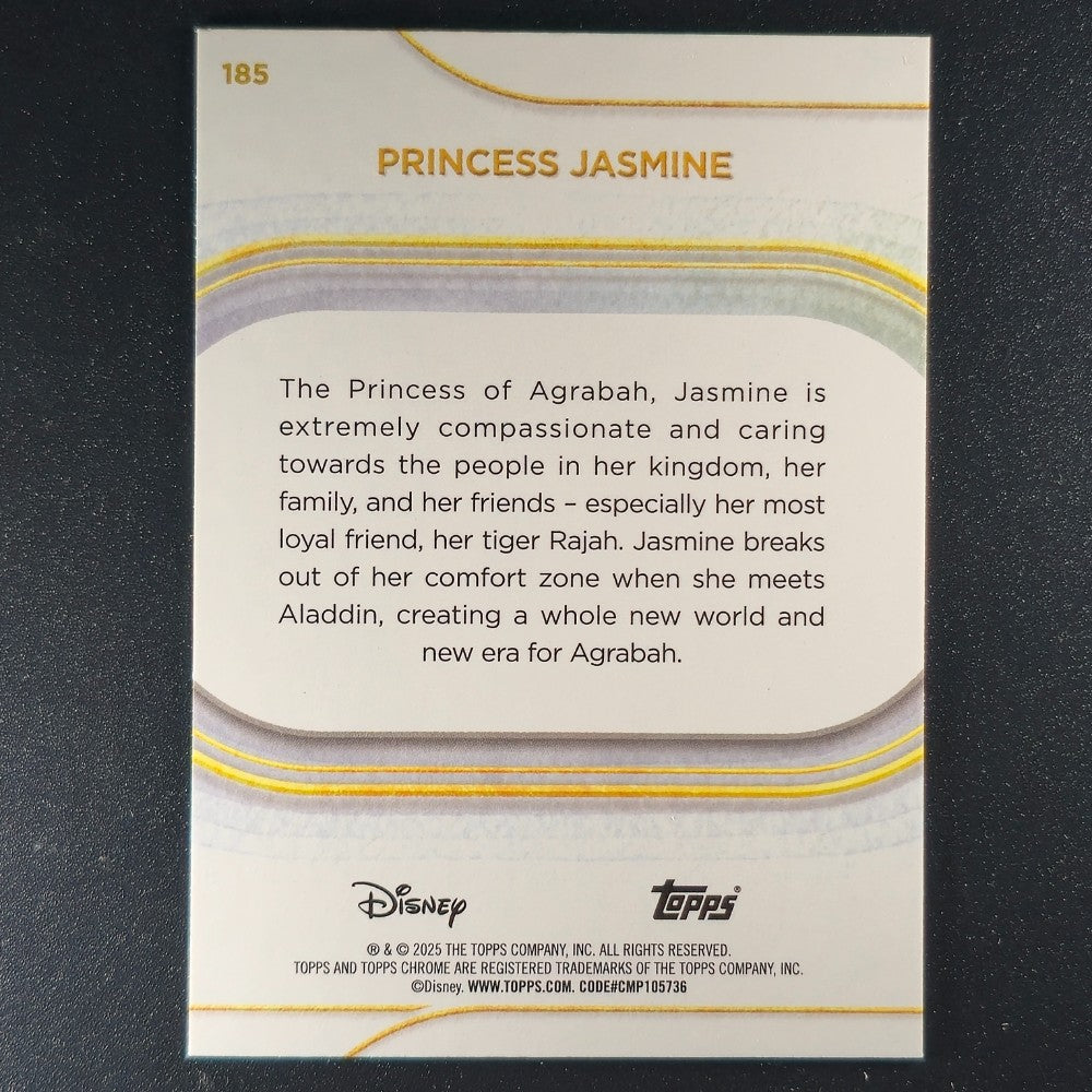 2025 Topps® Chrome Disney Base Card Princess Jasmine #185