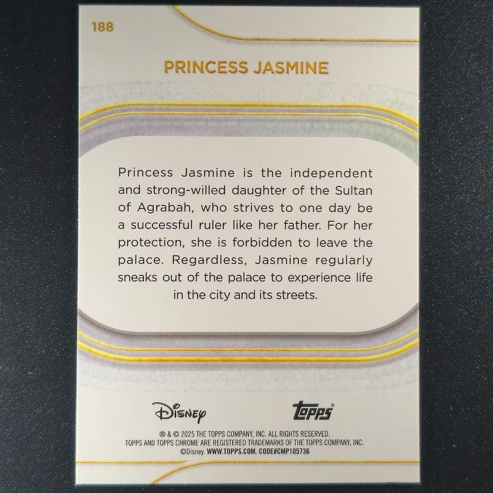 2025 Topps® Chrome Disney Base Card Princess Jasmine Live Action #188