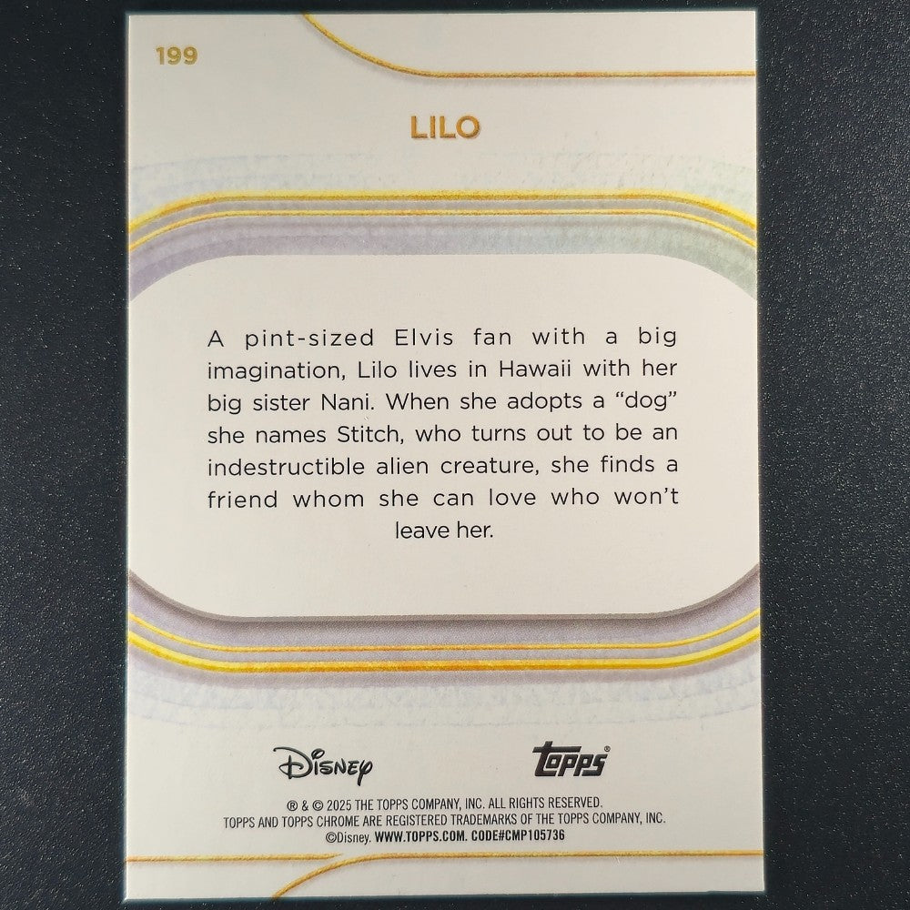 2025 Topps® Chrome Disney Base Card Lilo #199