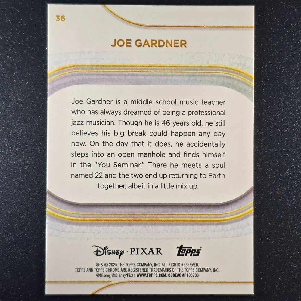 2025 Topps® Chrome Disney Base Card Joe Gardner [Soul] #36