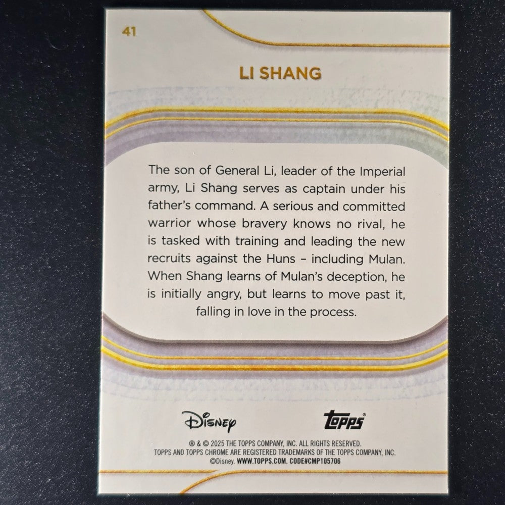 2025 Topps® Chrome Disney Base Card Li Shang [Mulan] #41