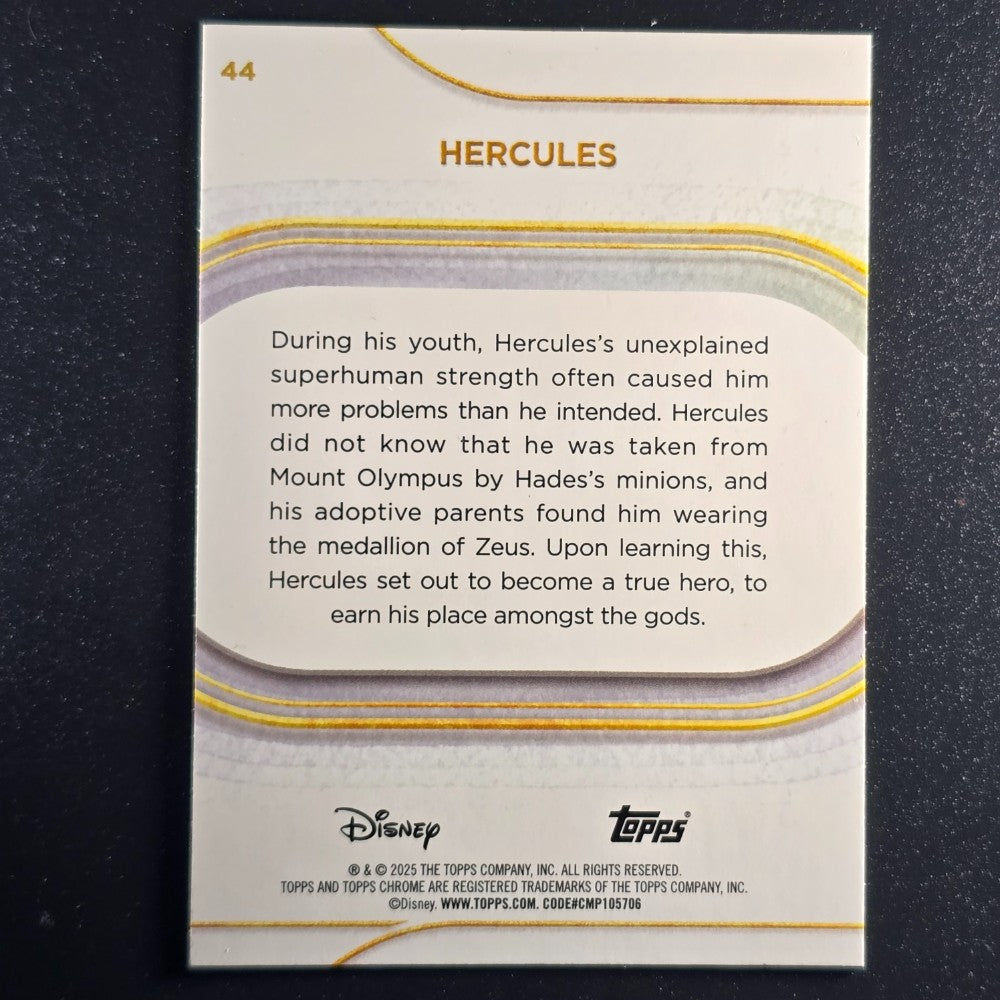 2025 Topps® Chrome Disney Base Card Hercules #44