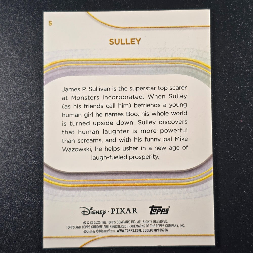 2025 Topps® Chrome Disney Base Card Sulley #5