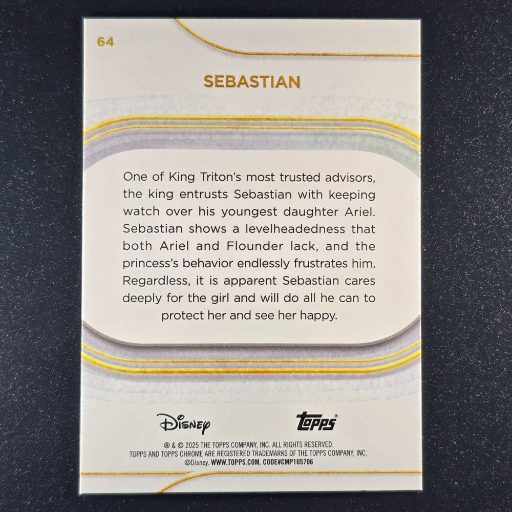 2025 Topps® Chrome Disney Base Card Sebastian Live Action [Little Mermaid] #64