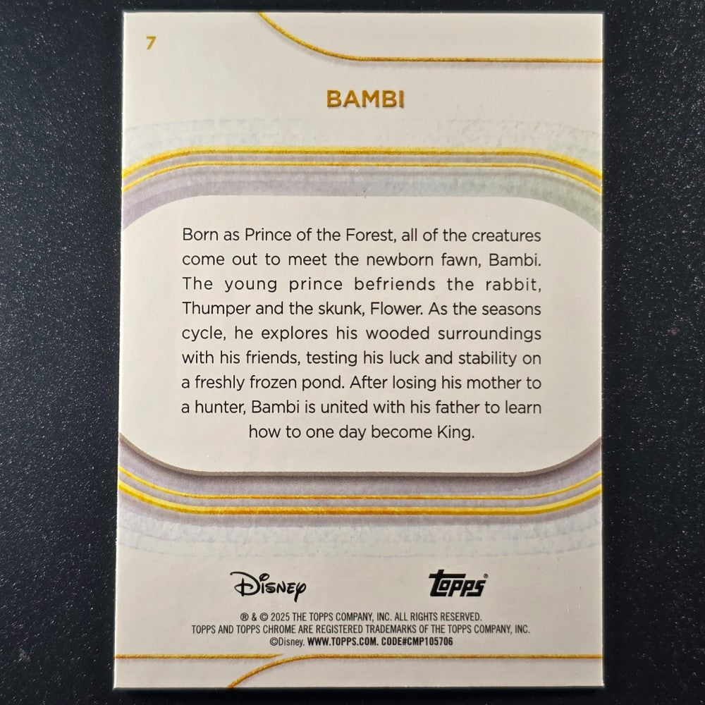 2025 Topps® Chrome Disney Base Card Bambi #7