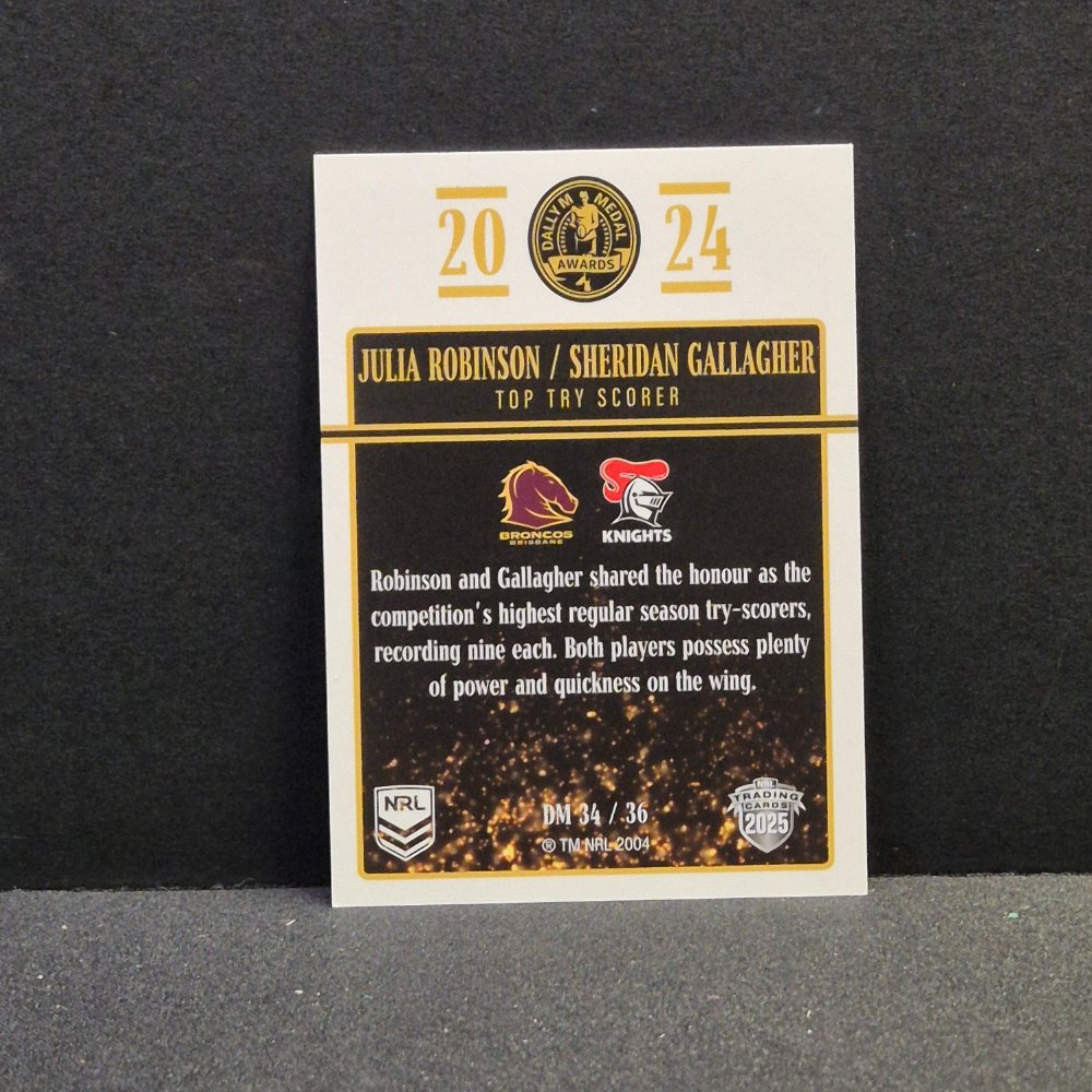 2025 NRL Elite - Dally M Medal - DM34 - Julia Robinson/Sheridan Gallagher