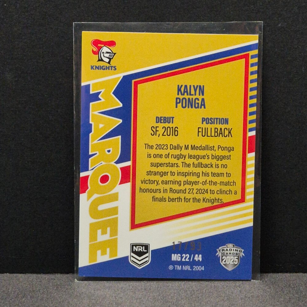 2025 NRL Traders Elite - Marquee Gold - MG22 - Kalyn Ponga