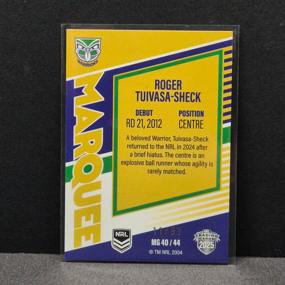 2025 NRL Traders Elite - Marquee Gold - MG40 - Roger Tuivasa-Sheck
