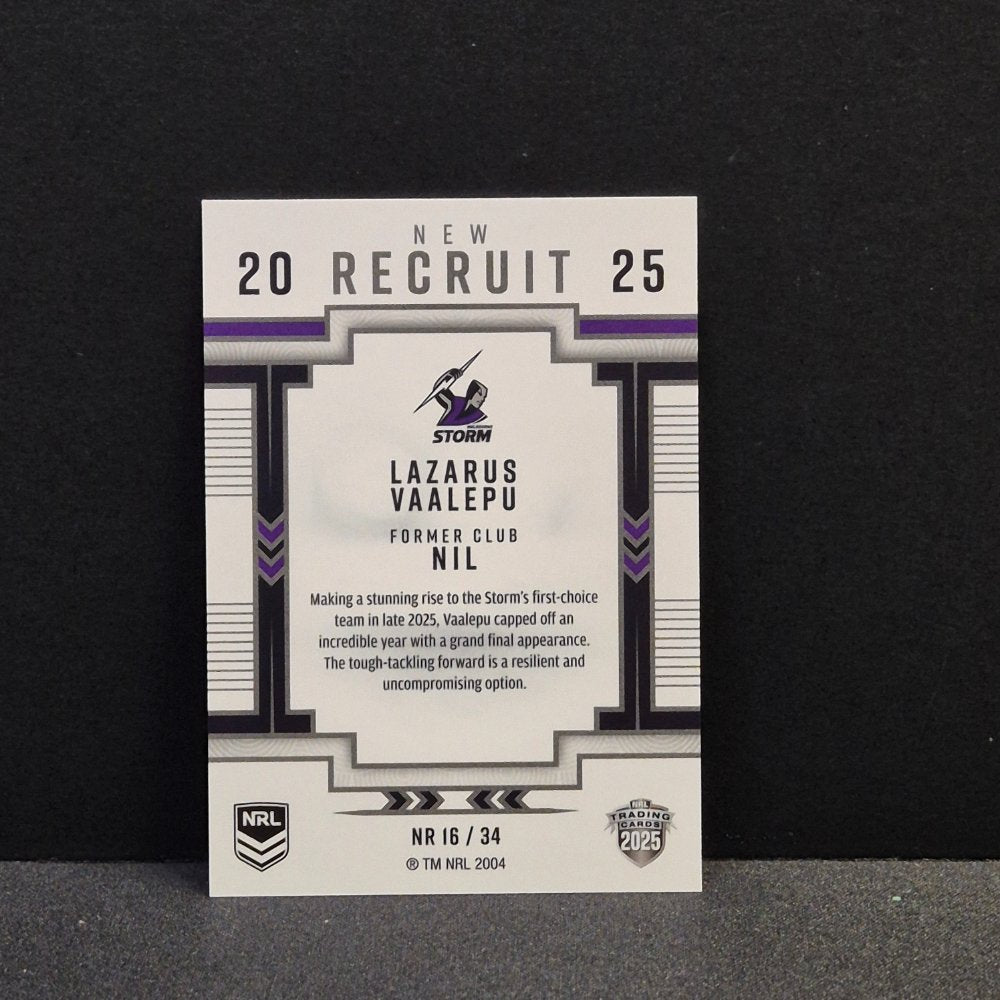2025 NRL Traders Elite - New Recruit - NR16 - Lazarus Vaalepu