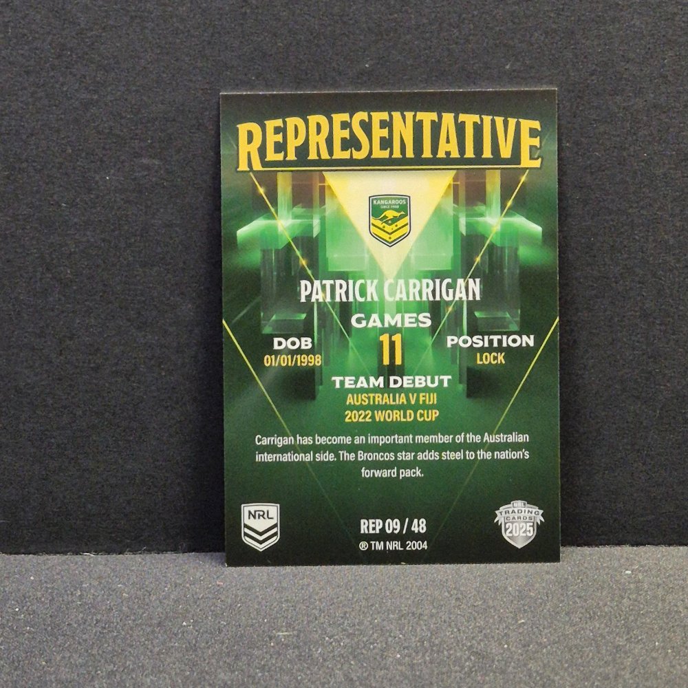 2025 NRL Traders Elite - Representative - REP09 - Patrick Carrigan - Kangaroos